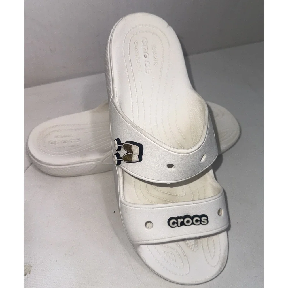 Crocs White Outdoor Waterproof Beach Classic Slide Sandals Men's Size 12